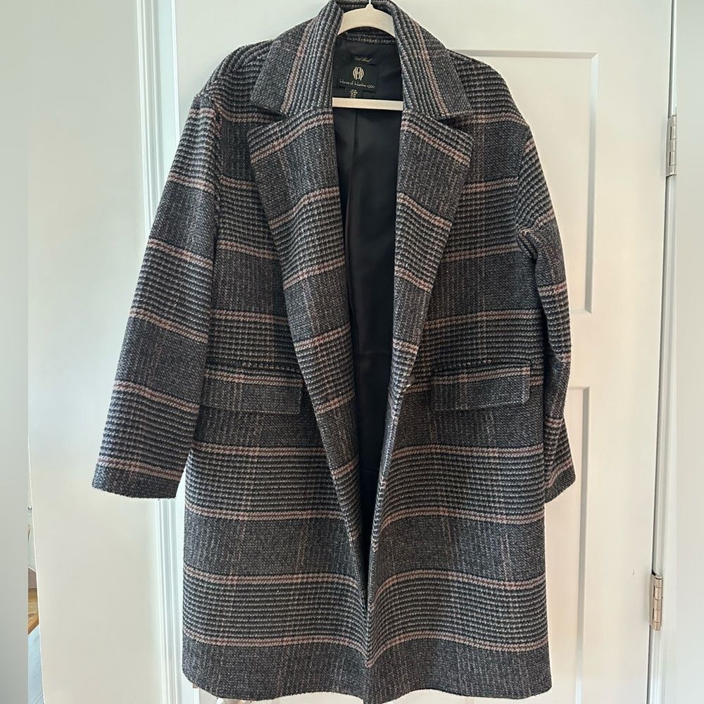 House of Harlow 1960 Gray Plaid Coat